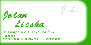 jolan licska business card